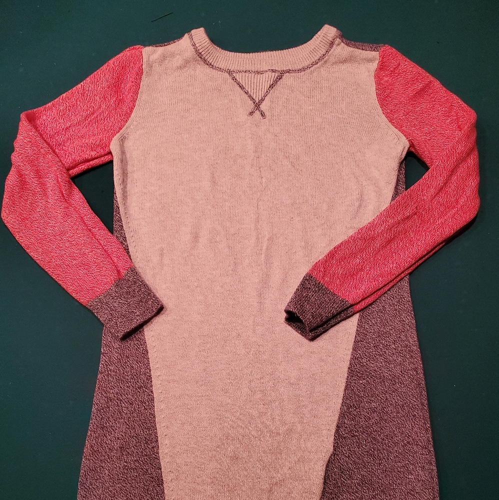 Color block girls sweater dress